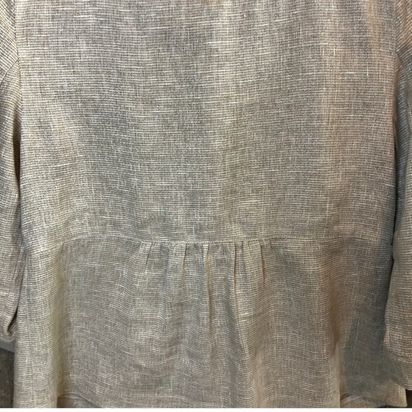 J Jill Linen Gold Flake Cream Dress Jacket medium petite - Picture 6 of 6